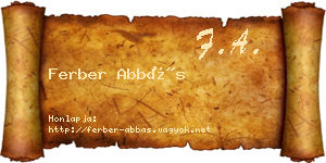 Ferber Abbás névjegykártya